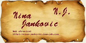 Nina Janković vizit kartica
